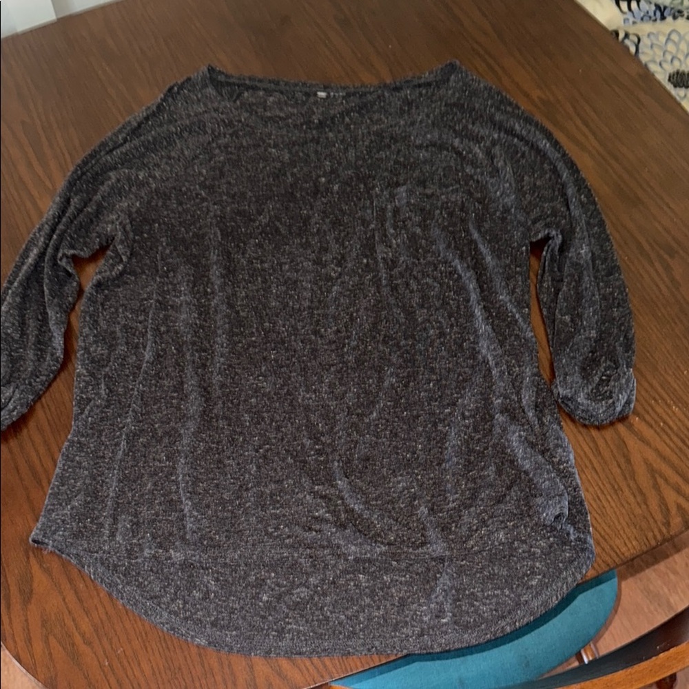 Charcoal Gray Long Sleeve Top